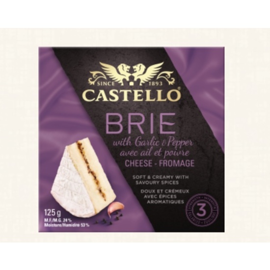 Garlic & Pepper Brie Castello